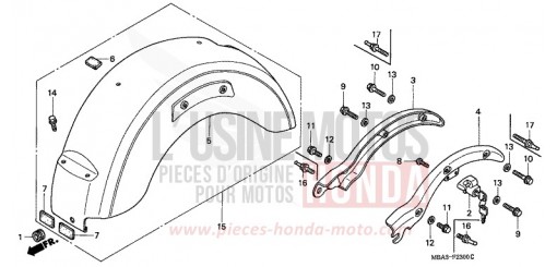 KOTFLUEGEL, HINTEN VT750C2X de 1999